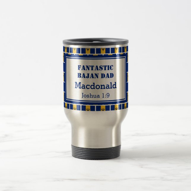 FANTASTIC BARBADIAN BAJAN DAD Fathers Day Travel Mug (Center)