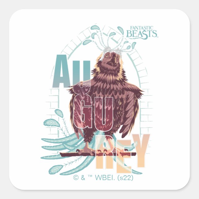 Fantastic Beasts Augurey Square Sticker (Front)