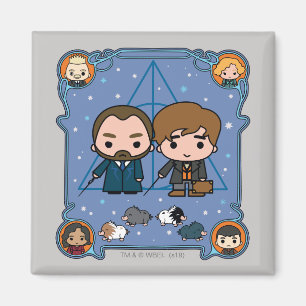 Fantastic Beasts Dumbledore & Newt Cartoon Magnet