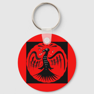 fantastic bird folk art bird key ring