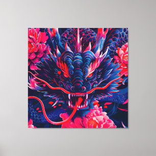 Fantastic Blossom Fury Dragon Canvas Print