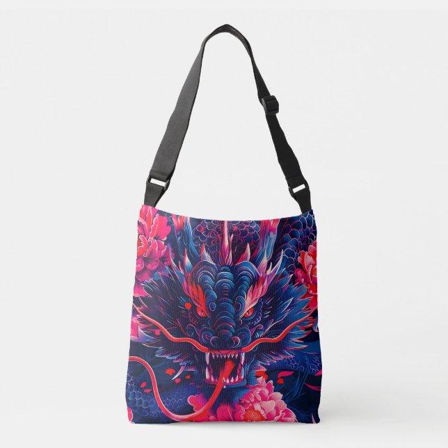 Fantastic Blossom Fury Dragon Crossbody Bag (Front)