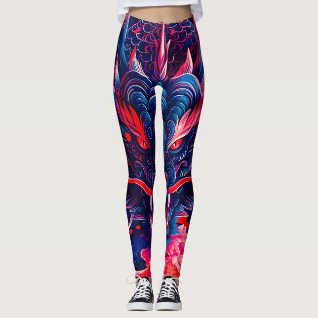 Fantastic Blossom Fury Dragon Leggings (Front)