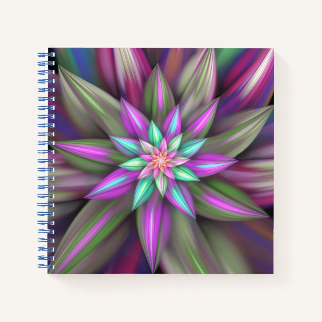 Fantastic Colourful Exotic Flower Notebook (Front)