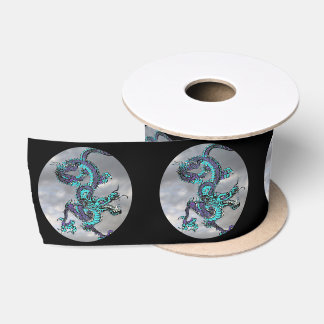 Fantastic Dragon Purple and Blue v7 Satin Ribbon