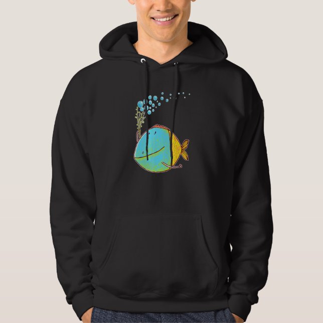 Fantastic Fabulous Colourful Fish With Bubbles Hoodie (Front)