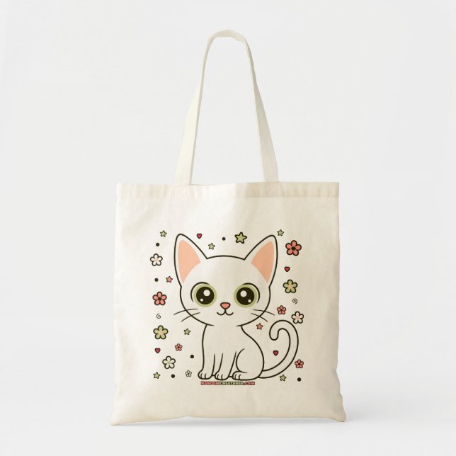 Fantastic Felix Floral Cat Tote Bag (Front)