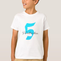 Fantastic Five Boys 5th Birthday Teal Blue White