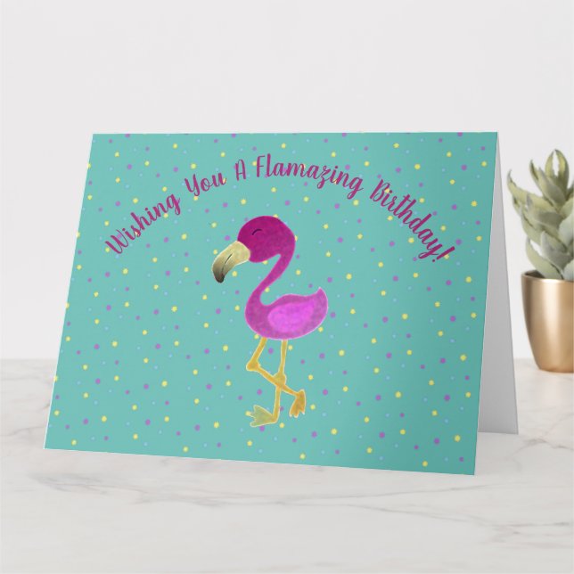 Fantastic Flamingo  Holiday Postcard (Small Plant)