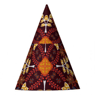Fantastic Flower: Vintage Ornamental Design Party Hat