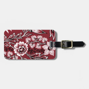 Fantastic Flowers (Maroon) Fine Art Luggage Tag