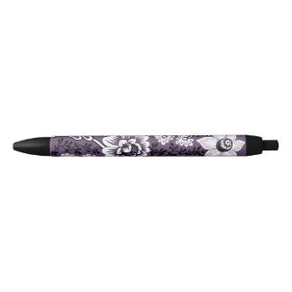 Fantastic Flowers (Plum) Fine Art Black Ink Pen