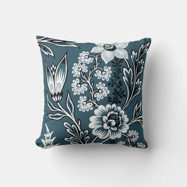 Fantastic Flowers (Slate Teal) Fine Art Cushion (Front)