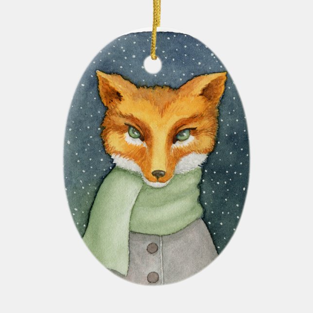 Fantastic Fox Christmas Ornament (Front)