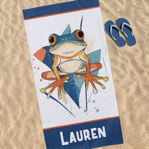Fantastic Frog Art Beach Towel