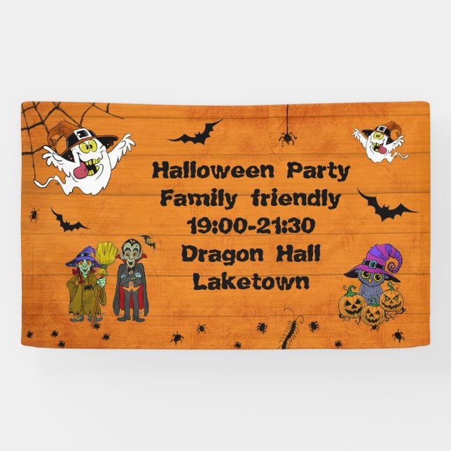 Fantastic Halloween invite party children custom Banner (Horizontal)