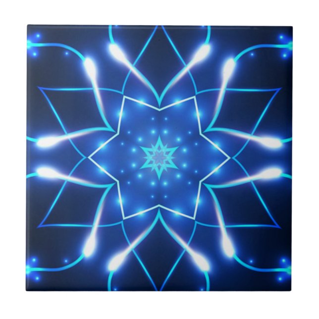 Fantastic Neon White, Light Blue Colours 01 ~  Tile (Front)