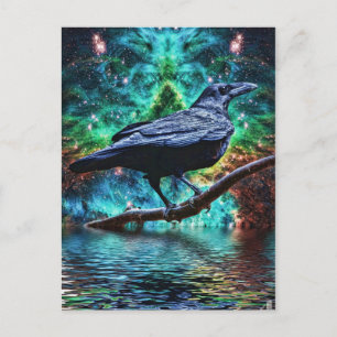 Fantastic Night Raven Postcard