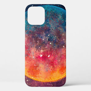 Fantastic oil painting beautiful big planet moon a iPhone 12 case