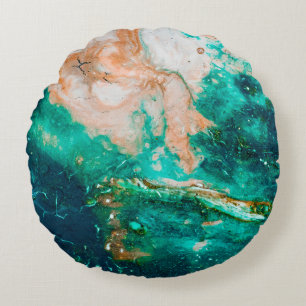 Fantastic Patterns of Colors and Paints abstract,b Round Cushion