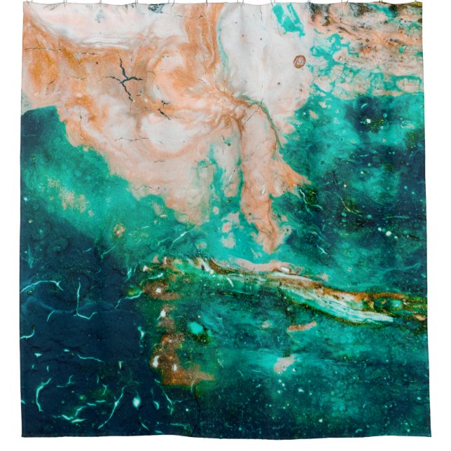 Fantastic Patterns of Colours and Paints abstract, Shower Curtain (Front)