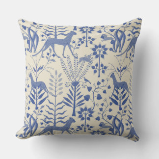 Fantastic plants and animals printed cushion