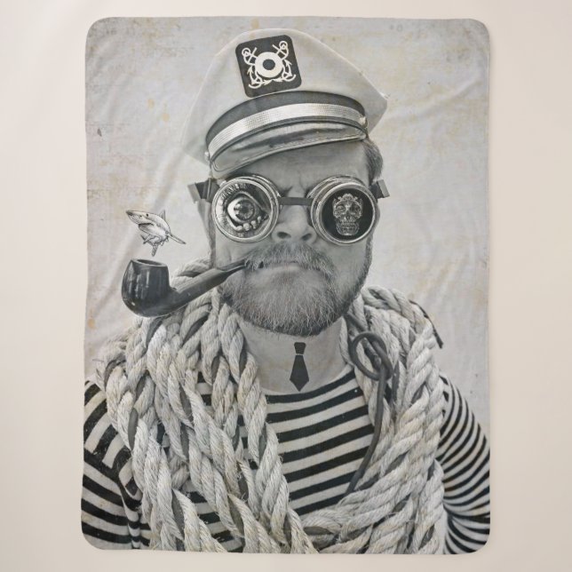 Fantastic Sea Captain Blanket! Sherpa Blanket (Front)