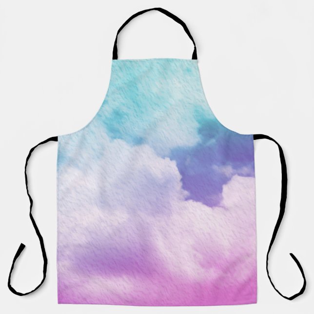 fantastic soft cloud with pastel gradient color an apron (Front)