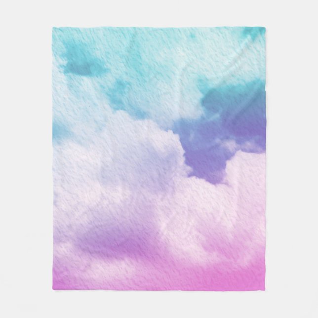 fantastic soft cloud with pastel gradient colour a fleece blanket (Front)