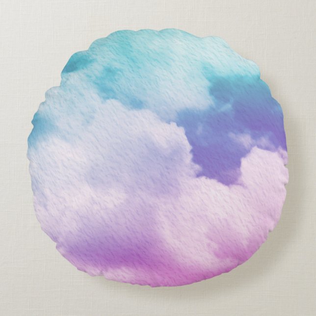 fantastic soft cloud with pastel gradient colour a round cushion (Front)