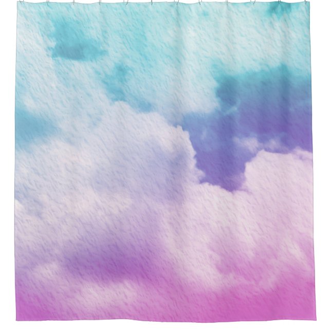 fantastic soft cloud with pastel gradient colour a shower curtain (Front)