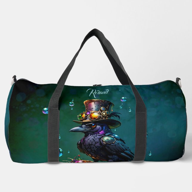 Fantastic steampunk crow duffle bag (Front)