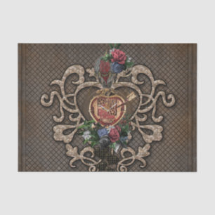 Fantastic steampunk heart tissue paper