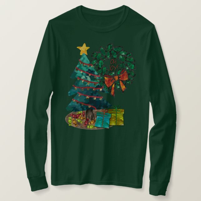 Fantastic Watercolor Christmas Personalised T-Shirt (Design Front)