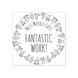 Fantastic Work Personalised Teacher Stamp Rubber