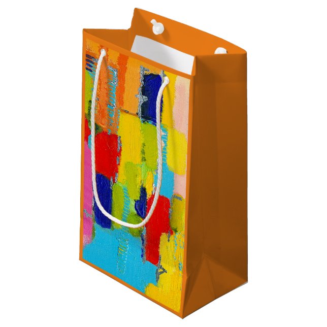 Fantastical Abstract Painting by Kris Taylor Small Gift Bag (Front Angled)