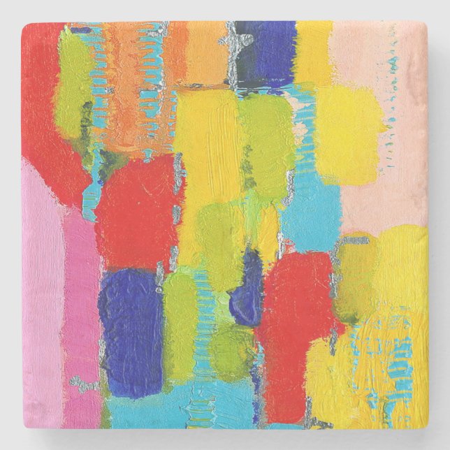 Fantastical Abstract Painting by Kris Taylor Stone Coaster (Front)