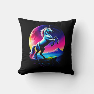 Fantastical Colourful Unicorn Wilderness Cushion
