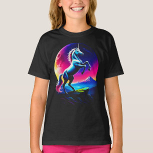 Fantastical Colourful Unicorn Wilderness Girl's T-Shirt
