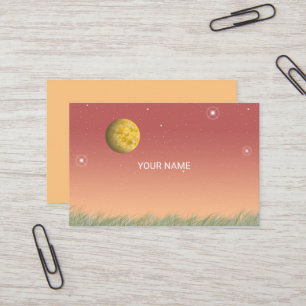 Fantastical moon and a silent starry sky. business card