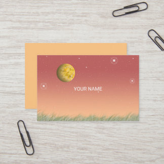 Fantastical moon and a silent starry sky. business card