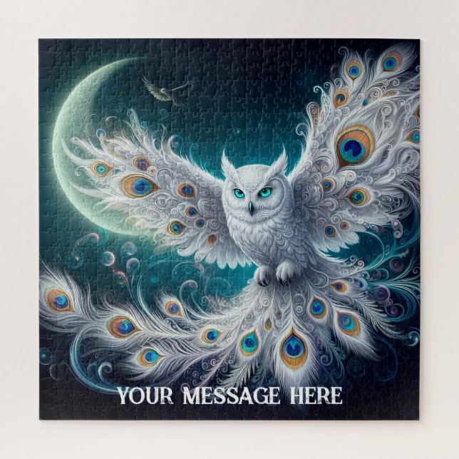 Fantastical white owl  jigsaw puzzle (Vertical)