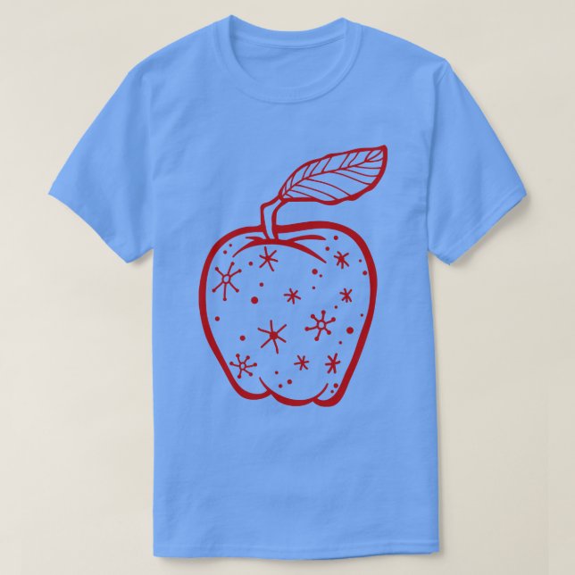 FantasticFox Apple with Stars Red T-Shirt (Design Front)