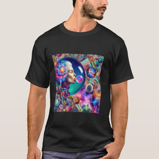 Fantasy Abstract Lady Collage T-Shirt (Front)