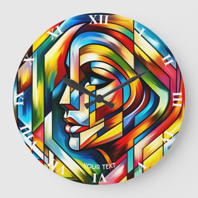 Fantasy Abstract Stained Glass Large Clock (Front)