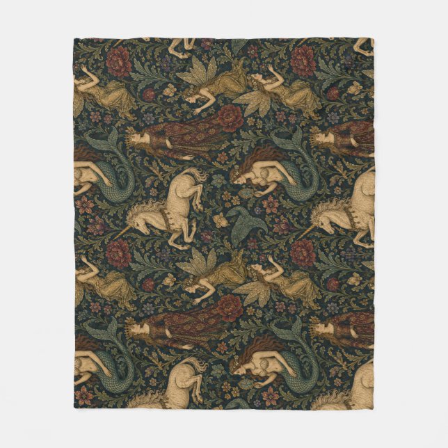 Fantasy Academia Feminine  Fleece Blanket (Front)