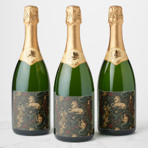 Fantasy Academia Feminine Sparkling Wine Label