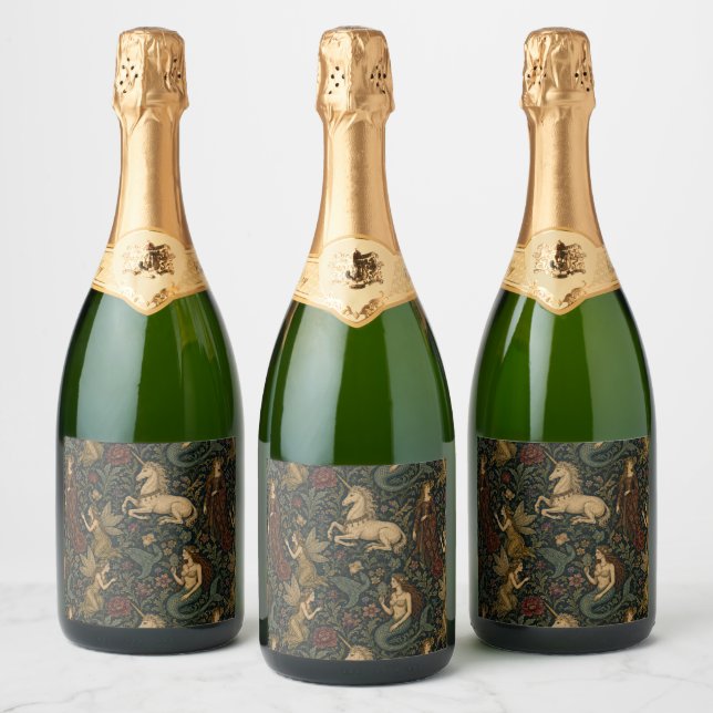 Fantasy Academia Feminine  Sparkling Wine Label (Bottles)