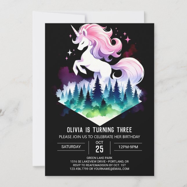 Fantasy Adorable Horse Birthday Invitation (Front)