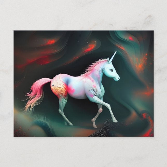 Fantasy AI Unicorn Postcard (Front)